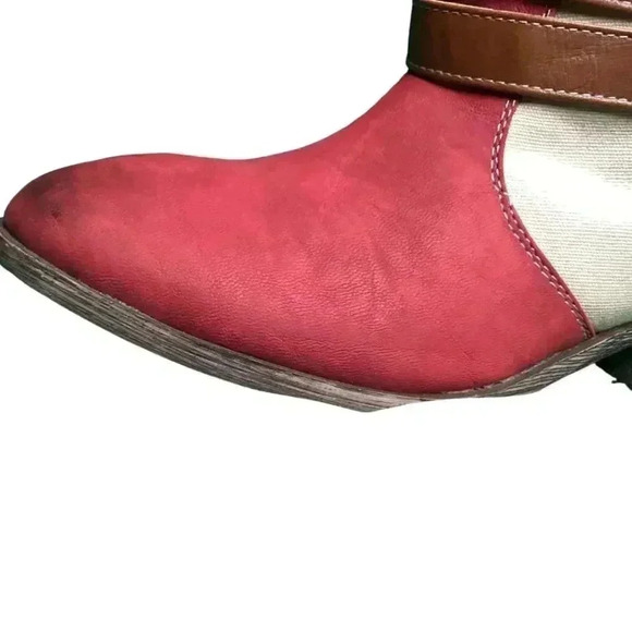 Bucco Women's Red and Brown Boots - Size 8 - Picture 4 of 15
